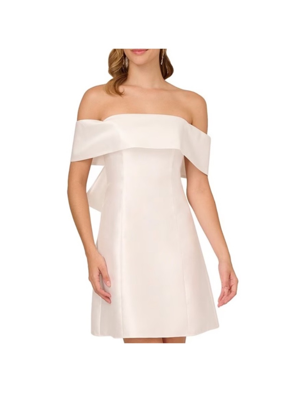 NWT Adrianna Papell Off-Shoulder White Mini Dress